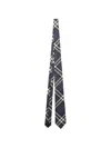Burberry Checked Pointed-tip Tie In Blue