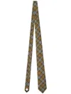 Burberry Silk Check Tie In Green