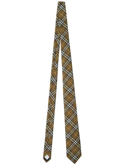 Burberry Silk Check Tie In Oxide Ip Check