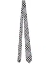 Burberry Check Silk Tie In Grey