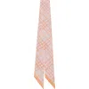 Burberry Check Silk Twill Skinny Scarf In Multi