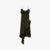Burberry Check Silk Wrap Dress In Oil