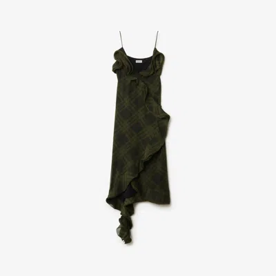 BURBERRY BURBERRY CHECK SILK WRAP DRESS