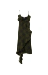 Burberry Check Silk Wrap Dress In Oil