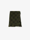 Burberry Ruffle Detail Check Patterned Skirt In Oil
