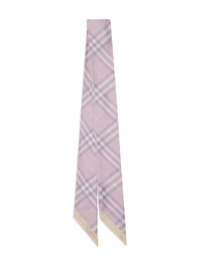 Burberry Check Skinny Scarf In Pink
