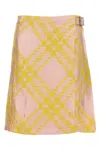 Burberry Pink And Yellow Kilt With Check Pattern Skirt For Women Ss24