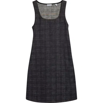 Burberry Check Sleeveless Cotton Shift Dress In Black