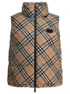 Burberry Sleeveless Down Jacket Featuring Check Pattern In Multi