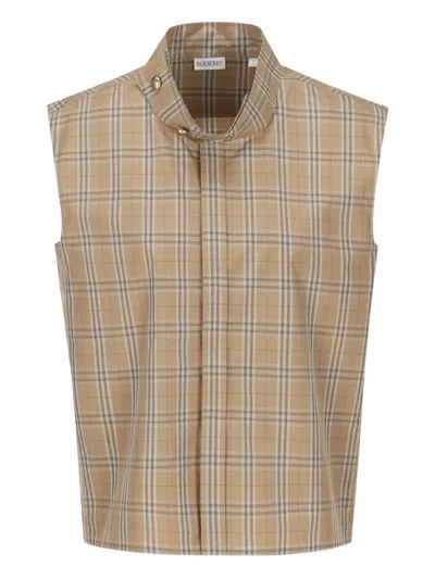 Burberry Check Sleeveless Top In Multi