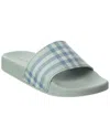 Burberry Check-pattern Slides In Blue