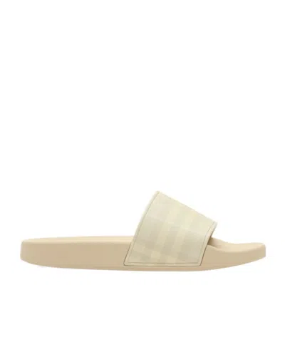 BURBERRY BURBERRY CHECK PRINTED SLIP-ON SLIDES