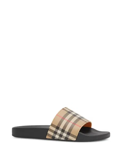 Burberry Check Slides In Multi