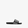 Burberry Furley Check Slide Sandal In Black/calico