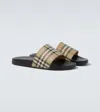 Burberry Men Slippers With Vintage Check Printed Pattern In Brown
