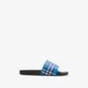 Burberry Checked Canvas Slides In Blue
