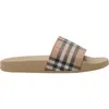 Burberry Check Slides In Neutral