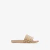 Burberry Checkered Pattern Flat Sole Slide Sandals In Teacup