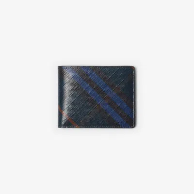 Burberry Check Slim Bifold Wallet In Midnight