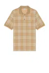 Burberry Checked Cotton Polo Shirt In Brown