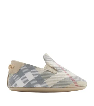 Burberry Kids' Check Slip-on Booties In Multi