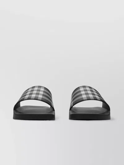 Burberry Check Slip-on Sandals Open Toe In Black