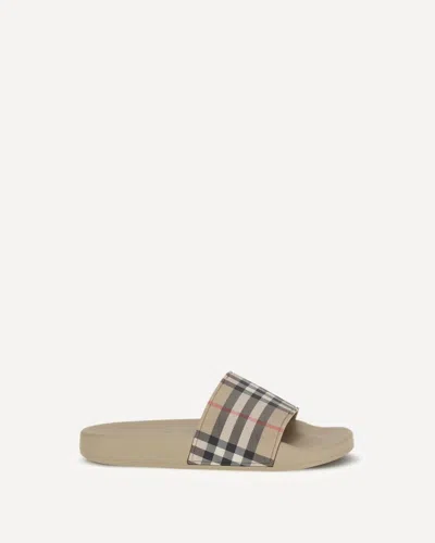 Burberry Check Slippers In Multi
