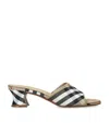 Burberry 45mm Sloane Heeled Sandals In Neutral