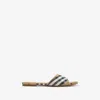 Burberry Check Sloane Slides​ In Brown