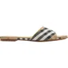 Burberry Check Sloane Slides In Brown