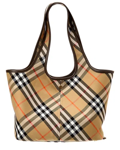 Burberry Ered\n\nsmall Checkered Tote Bag In Beige