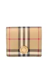 Burberry Check Small E-canvas & Leather Card Case