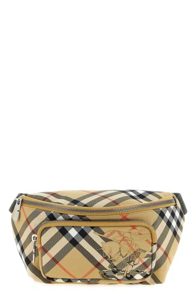 Burberry Check Small Fanny Pack In Beige