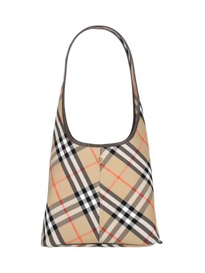 Burberry 'check' Small Shoulder Bag In Brown
