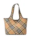 Burberry Tote Check Small Bags In Beige