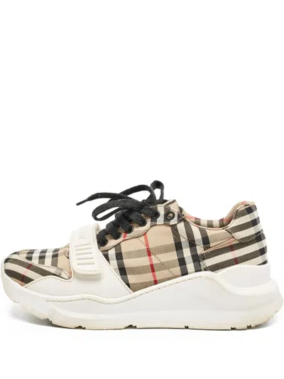 Pre-owned Burberry Check Sneakers
