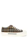 Burberry Beige Cotton Sneakers With Casual Chic Check Pattern