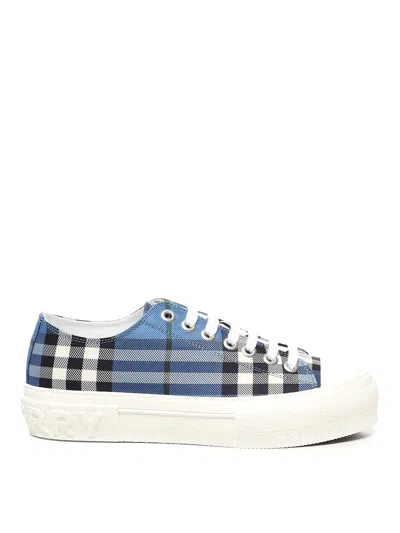 Burberry Check Sneakers In Blue