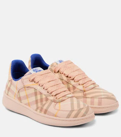 Burberry Check Sneakers In Brown