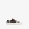 Burberry Check-pattern Low-top Sneakers In Brown
