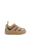 Burberry Check Sneakers In Gray