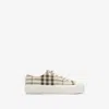 Burberry Check Embossed-logo Sneakers In Neutral