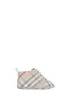 Burberry Beige Sneakers For Babykids With Vintage Check In Multi