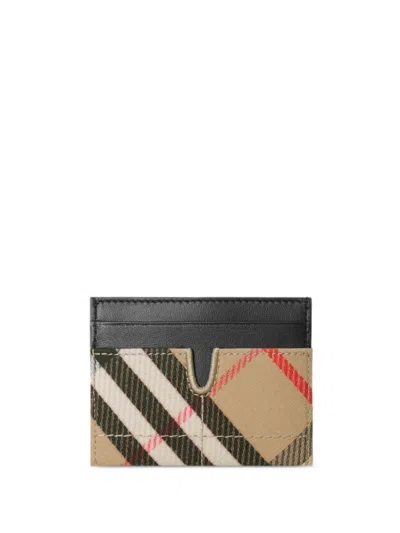 Burberry Check Snip Card Holder In Neutrals