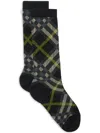 Burberry Check Socks In Black