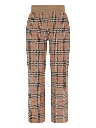 BURBERRY BURBERRY "CHECK" SPORTS TROUSERS – BROWN