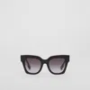 Burberry Bio-acetate Square Frame Sunglasses In Black/beige