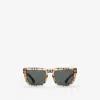 Burberry Check Square Sunglasses In Vintage Check