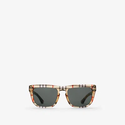 Burberry Check Square Sunglasses In Vintage Check