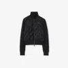 Burberry Check-stitch Nylon And Wool Jacket In Black